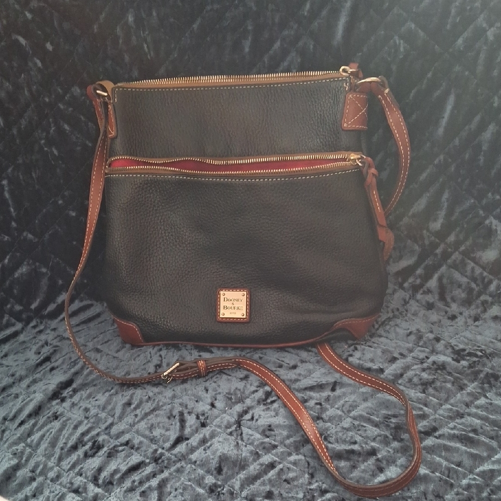 Dooney & Bourke Black and Tan Shoulder Bag